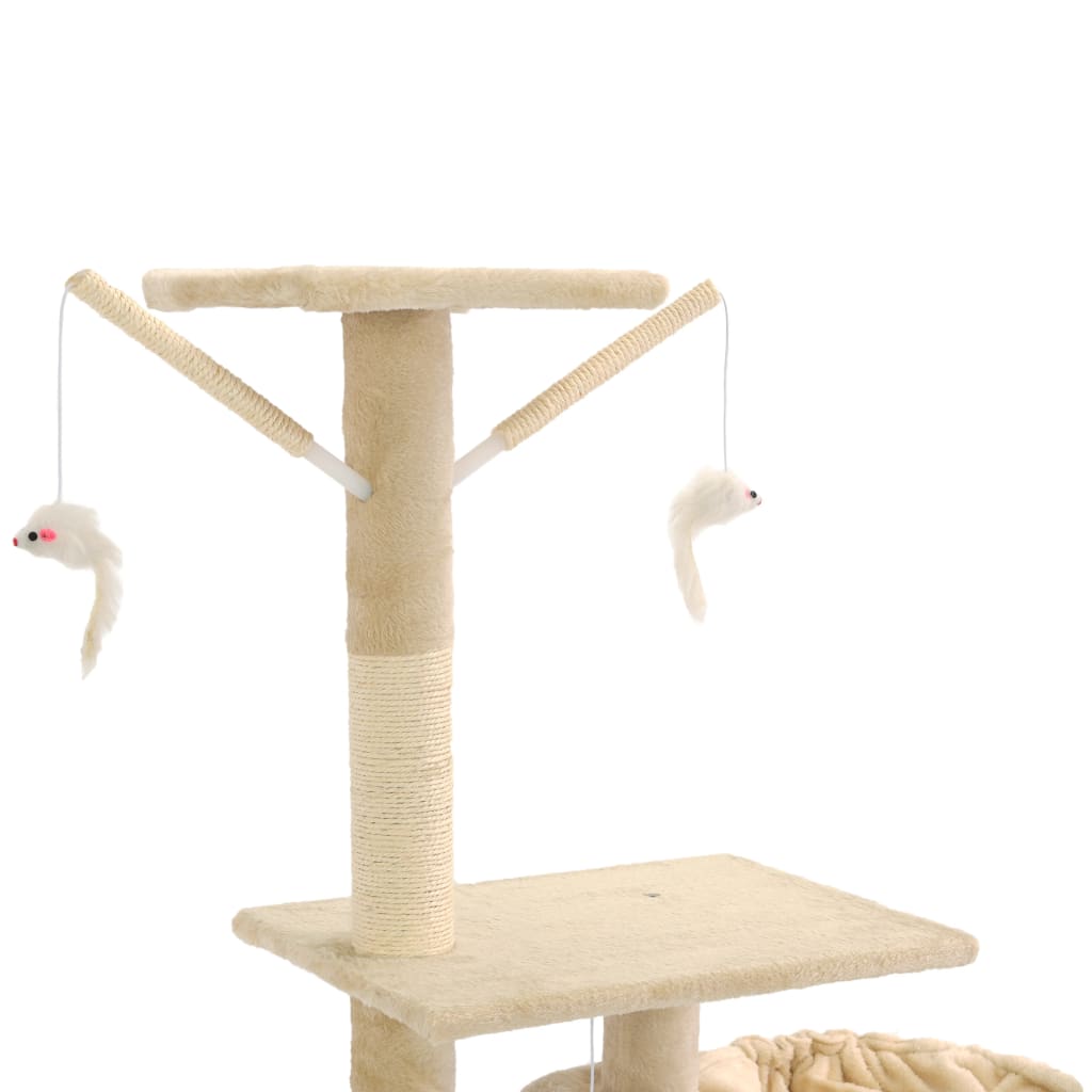 vidaXL Árvore para gatos c/ postes arranhadores sisal 230-250 cm bege