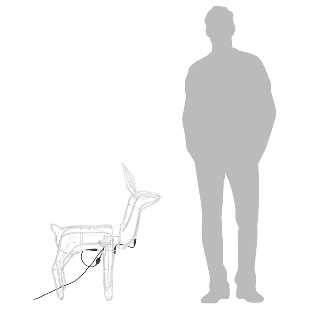 vidaXL Figura rena de Natal c/ cabeça móvel 76x42x87 cm branco quente