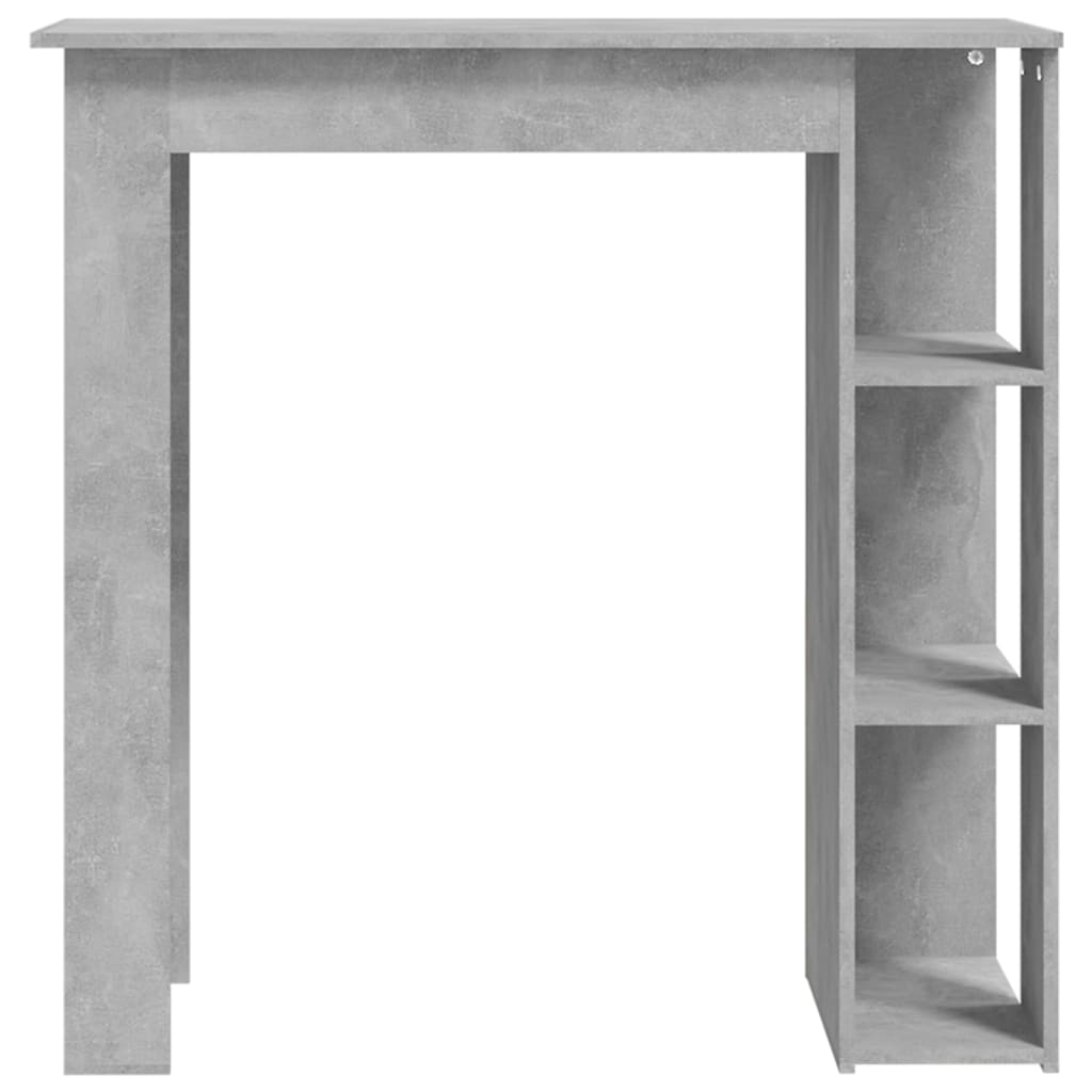 vidaXL Mesa de bar c/ prateleiras derivados de madeira cinza cimento