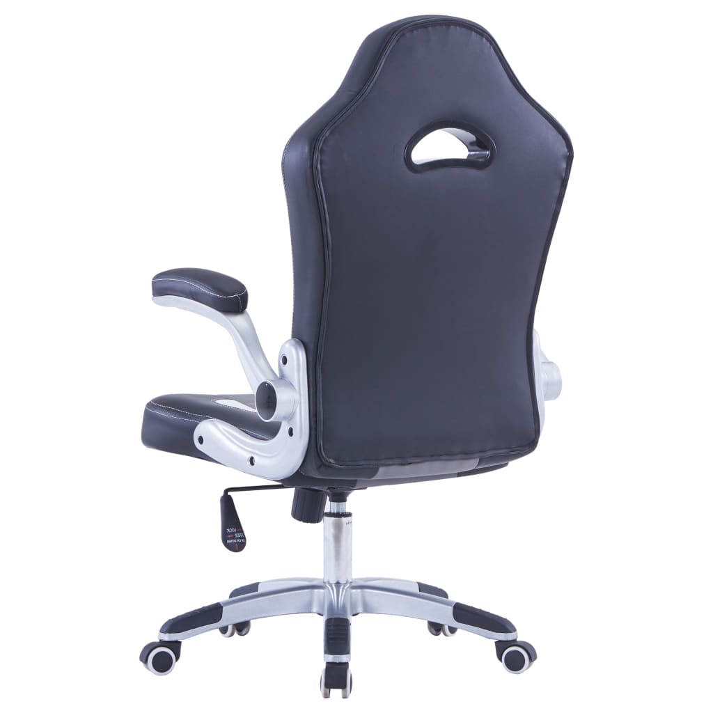 vidaXL Cadeira de gaming couro artificial preto