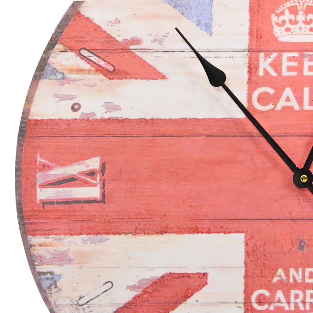 vidaXL Relógio de parede vintage UK 60 cm