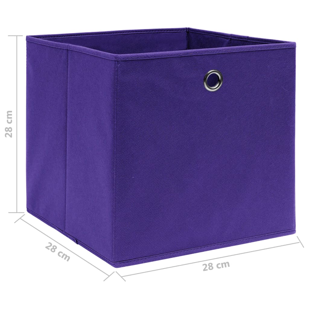 vidaXL Caixas arrumação 10 pcs tecido-não-tecido 28x28x28 cm roxo
