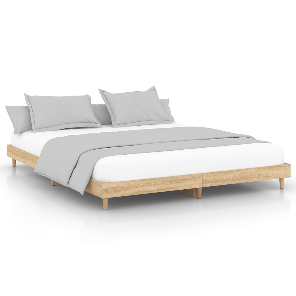 vidaXL Estrutura de cama 120x200 cm derivados madeira carvalho sonoma