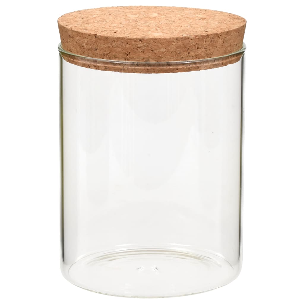 vidaXL Frascos de vidro com tampas de cortiça 6 pcs 650 ml