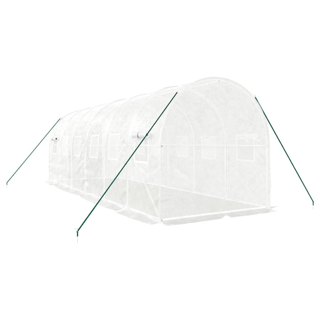 vidaXL Estufa com estrutura de aço 12 m² 6x2x2 m branco