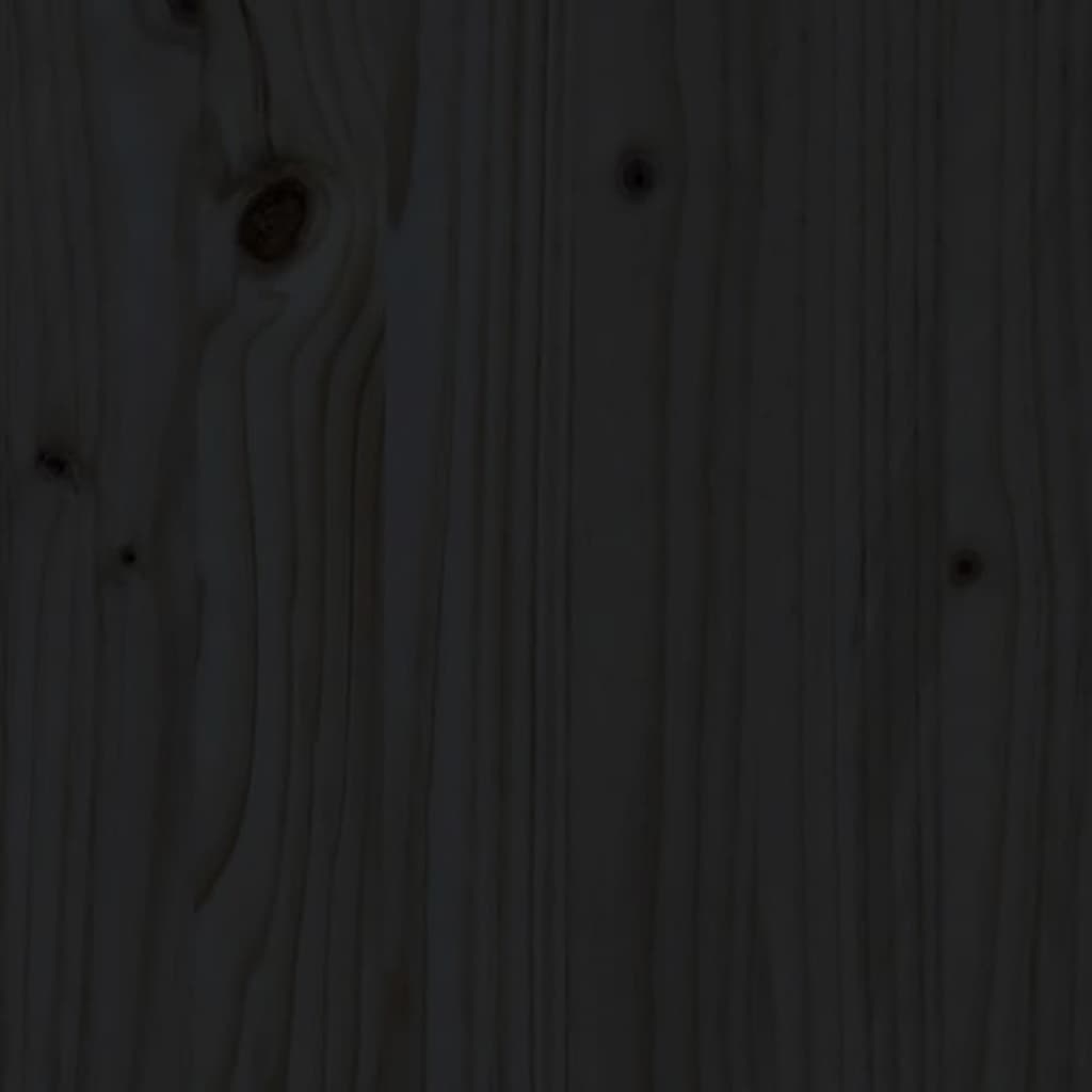 vidaXL Caixa de arrumação 80x40x45,5 cm madeira de pinho maciça preto