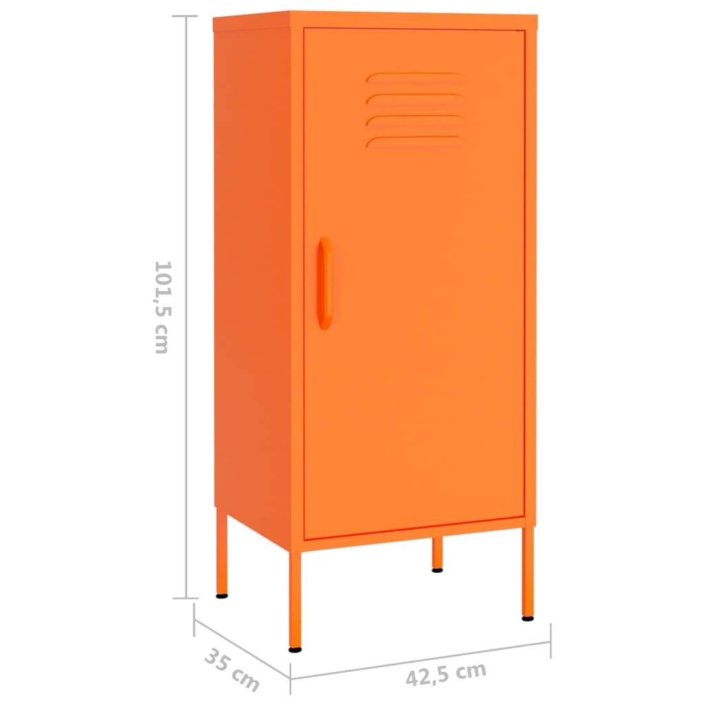 vidaXL Armário de arrumação aço 42,5x35x101,5 cm laranja