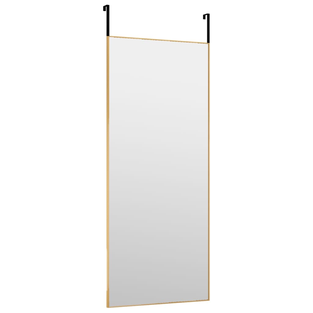 vidaXL Espelho para porta 40x100 cm vidro e alumínio dourado
