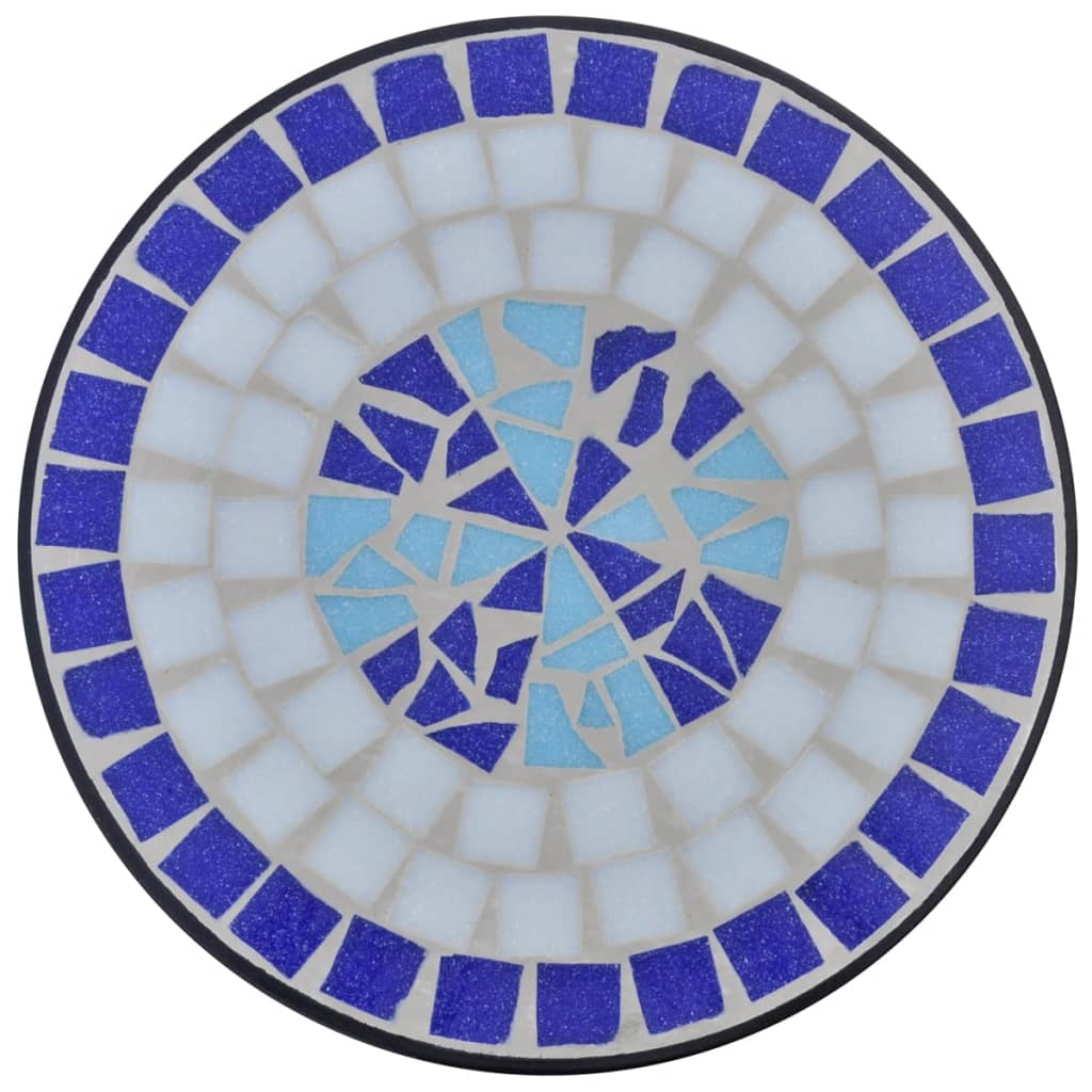 vidaXL Mesa de apoio para plantas em mosaico azul e branco