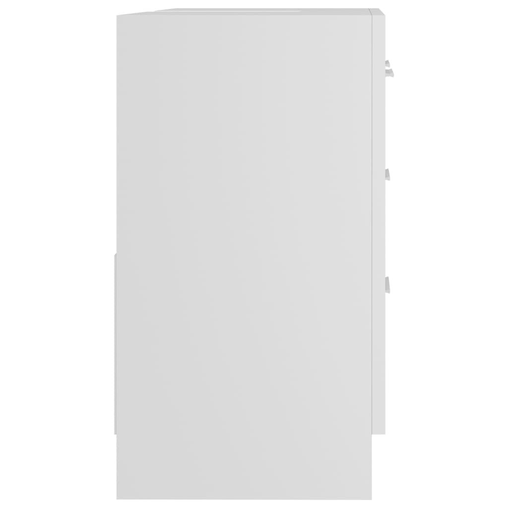 vidaXL Armário de lavatório 63x30x54 cm contraplacado branco