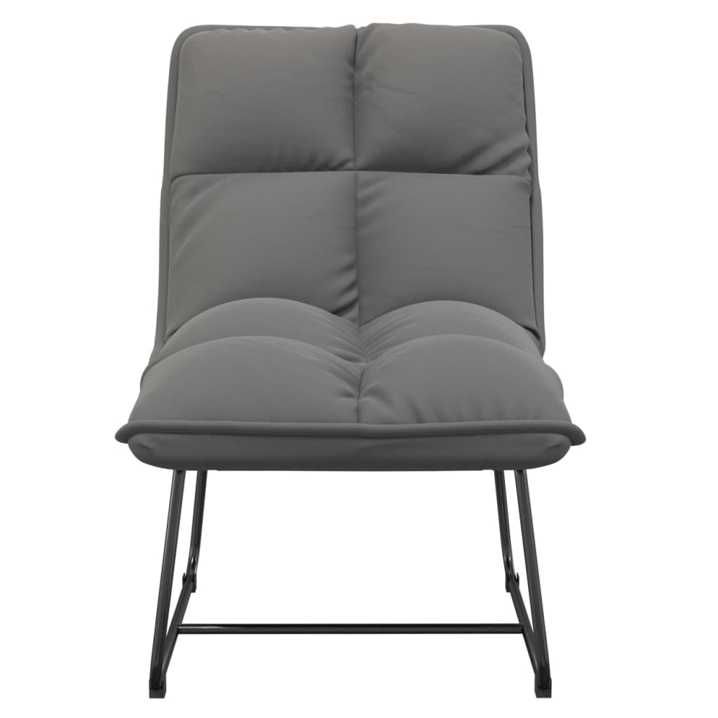 vidaXL Cadeira de lazer c/ estrutura de metal veludo cinzento-claro