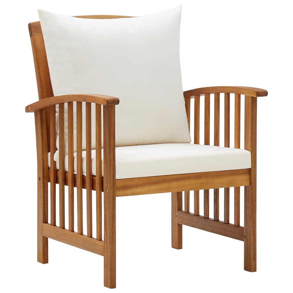 vidaXL Cadeiras de jardim c/ almofadões 2 pcs madeira acácia