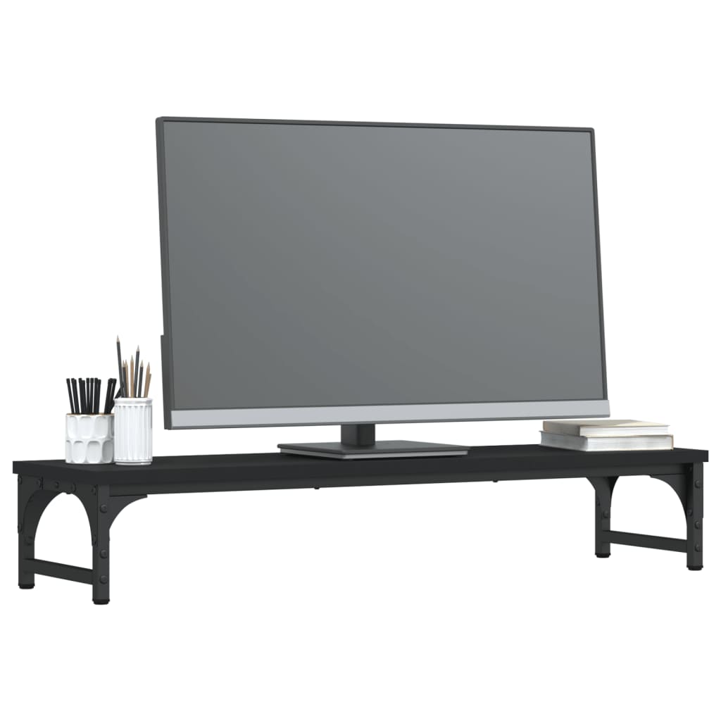 vidaXL Suporte de monitor 85x23x15,5 cm derivados de madeira preto