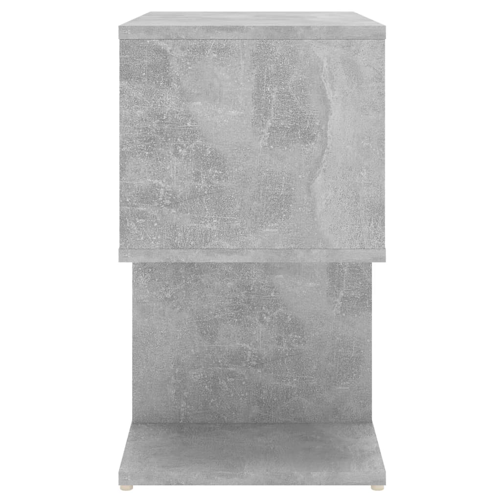 vidaXL Mesa de cabeceira 50x30x51,5 cm contraplacado cinzento cimento