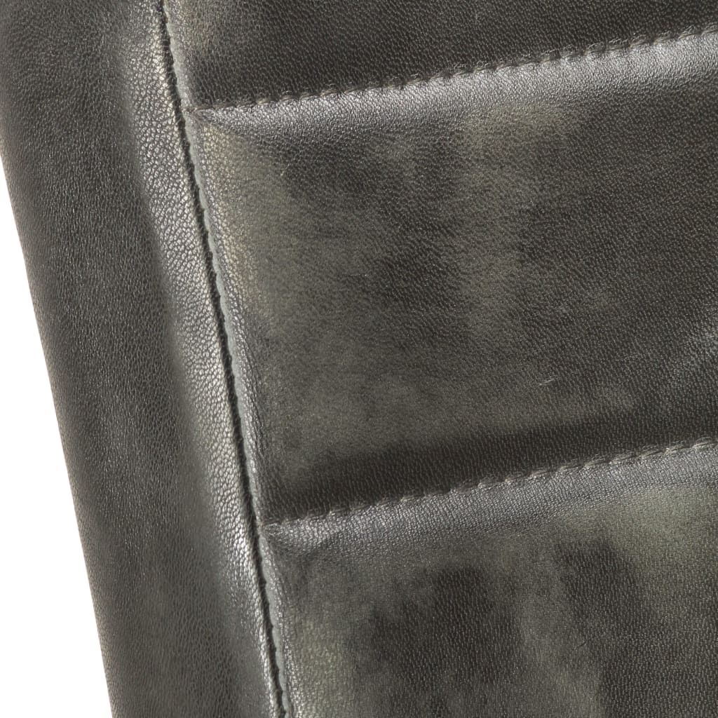 vidaXL Cadeiras de jantar cantilever 6 pcs couro genuíno cinzento