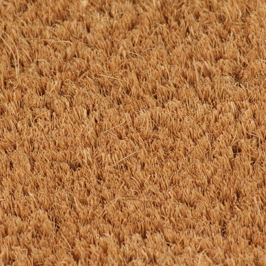 vidaXL Tapete de porta semicircular 40x60 cm fibra coco tufada natural