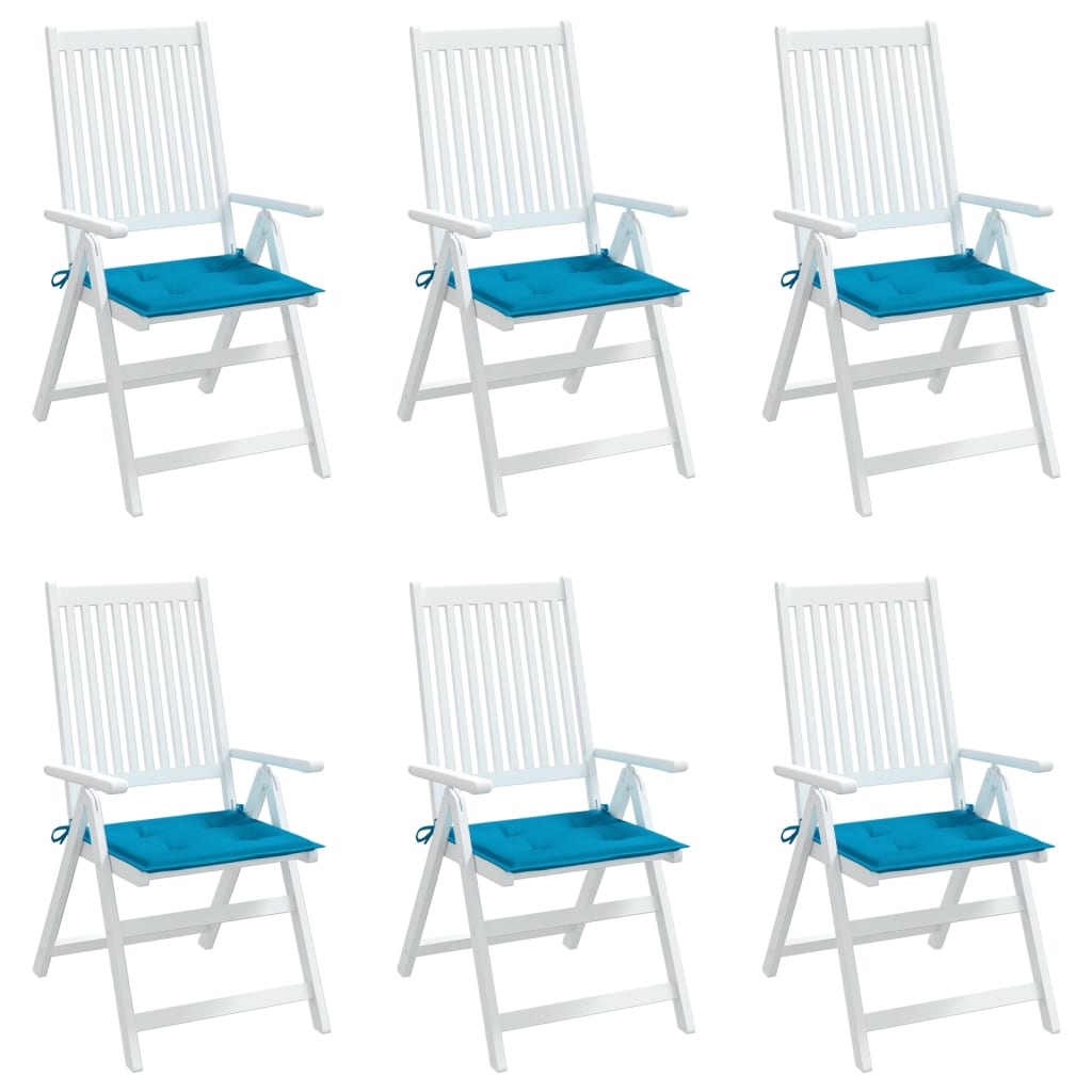 vidaXL Almofadões p/ cadeiras jardim 6 pcs 40x40x3 cm oxford azul