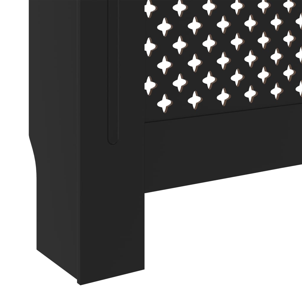 vidaXL Cobertura de radiador MDF 205 cm preto