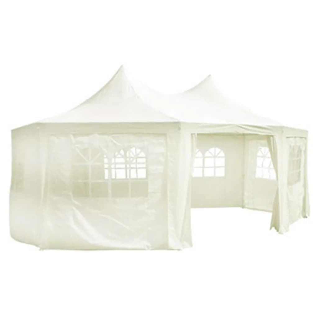 vidaXL Tenda para festa, octagonal, branco creme 6 x 4,4 x 3,5 m