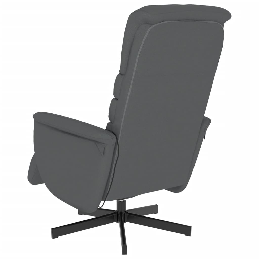 vidaXL Cadeira massagens reclinável c/apoio pés couro artificial cinza