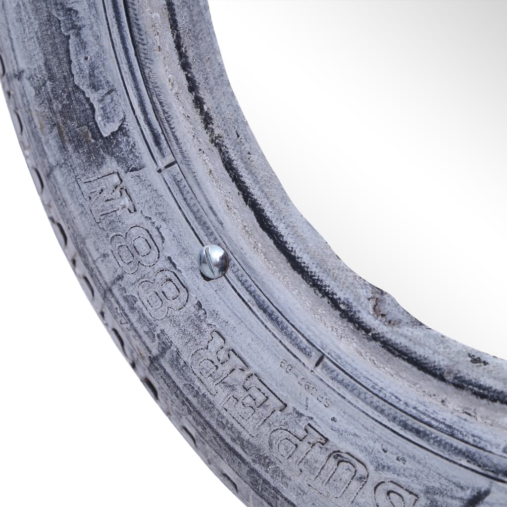 vidaXL Espelho 50 cm pneu de borracha recuperado branco