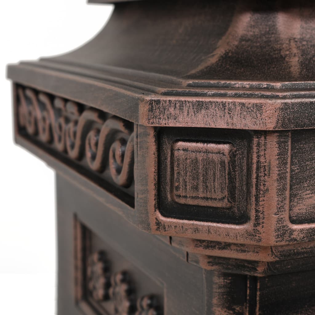 vidaXL Caixa correio coluna estilo vintage alumínio inoxidável bronze