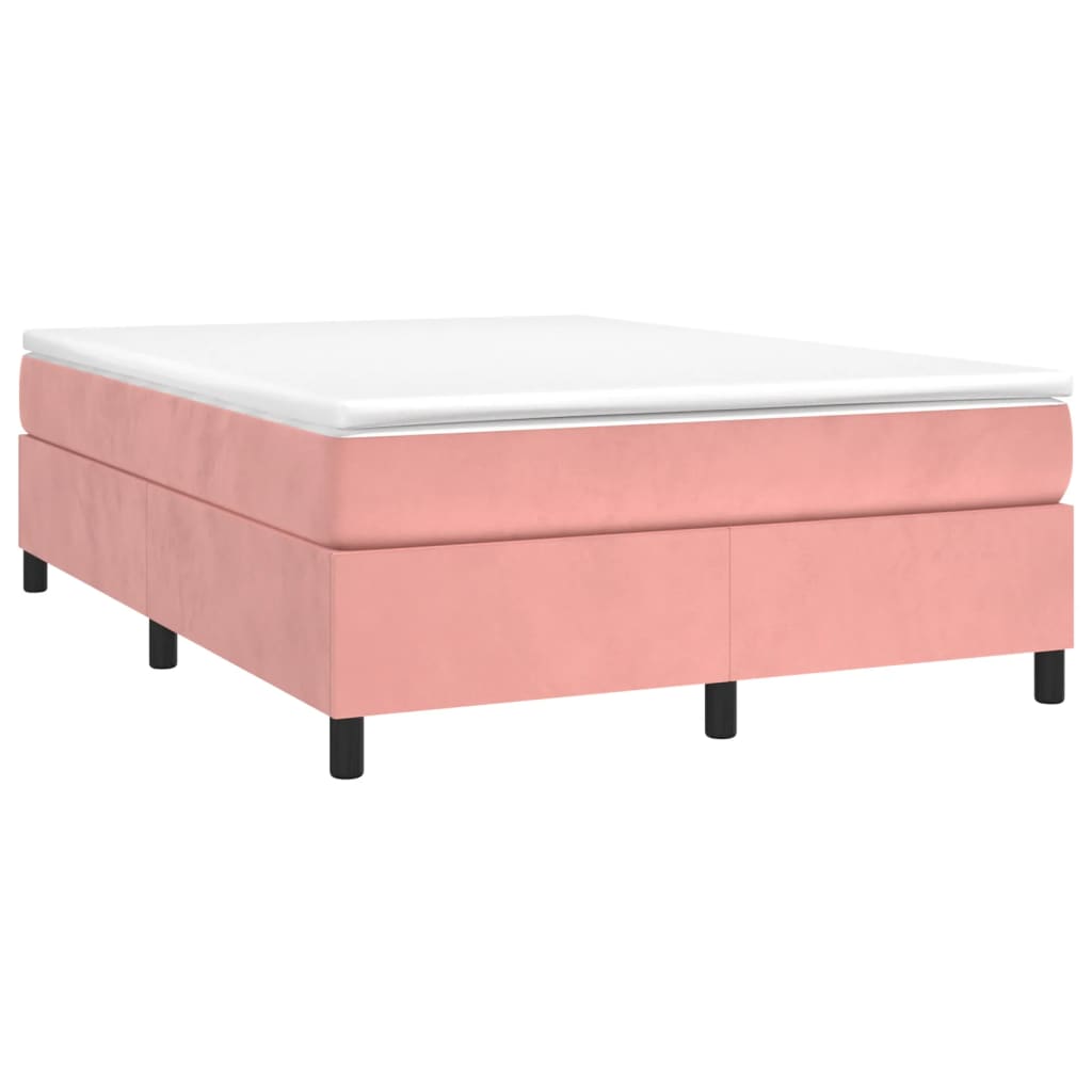 vidaXL Estrutura de cama 140x200 cm veludo rosa