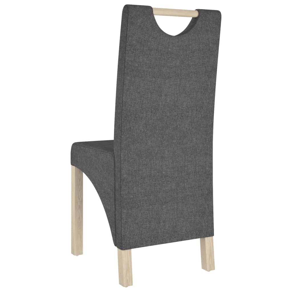vidaXL Cadeiras de jantar 2 pcs em tecido cinzento-escuro