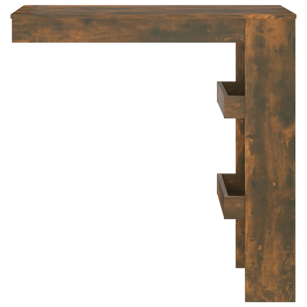 vidaXL Mesa bar parede 102x45x103,5cm derivado madeira carvalho fumado