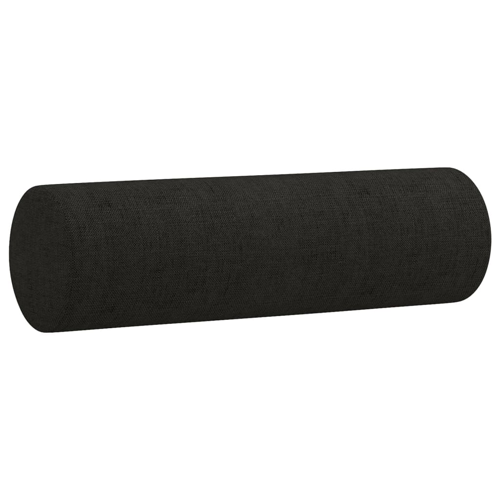 vidaXL 4 pcs conjunto de sofás com almofadas tecido preto