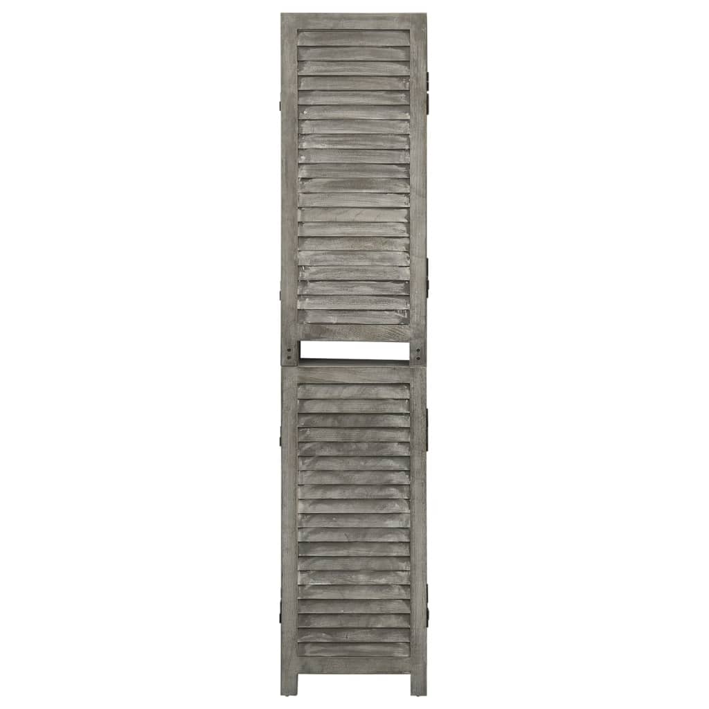 vidaXL Biombo com 3 painéis 106,5x166 cm madeira maciça cinzento