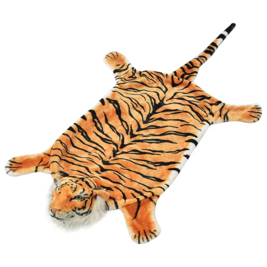 vidaXL Tapete tigre de pelúcia 144 cm castanho