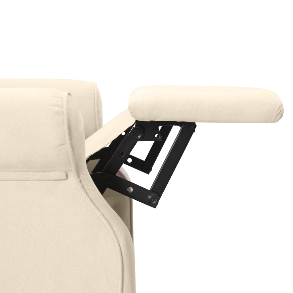 vidaXL Poltrona de massagens reclinável tecido cor creme
