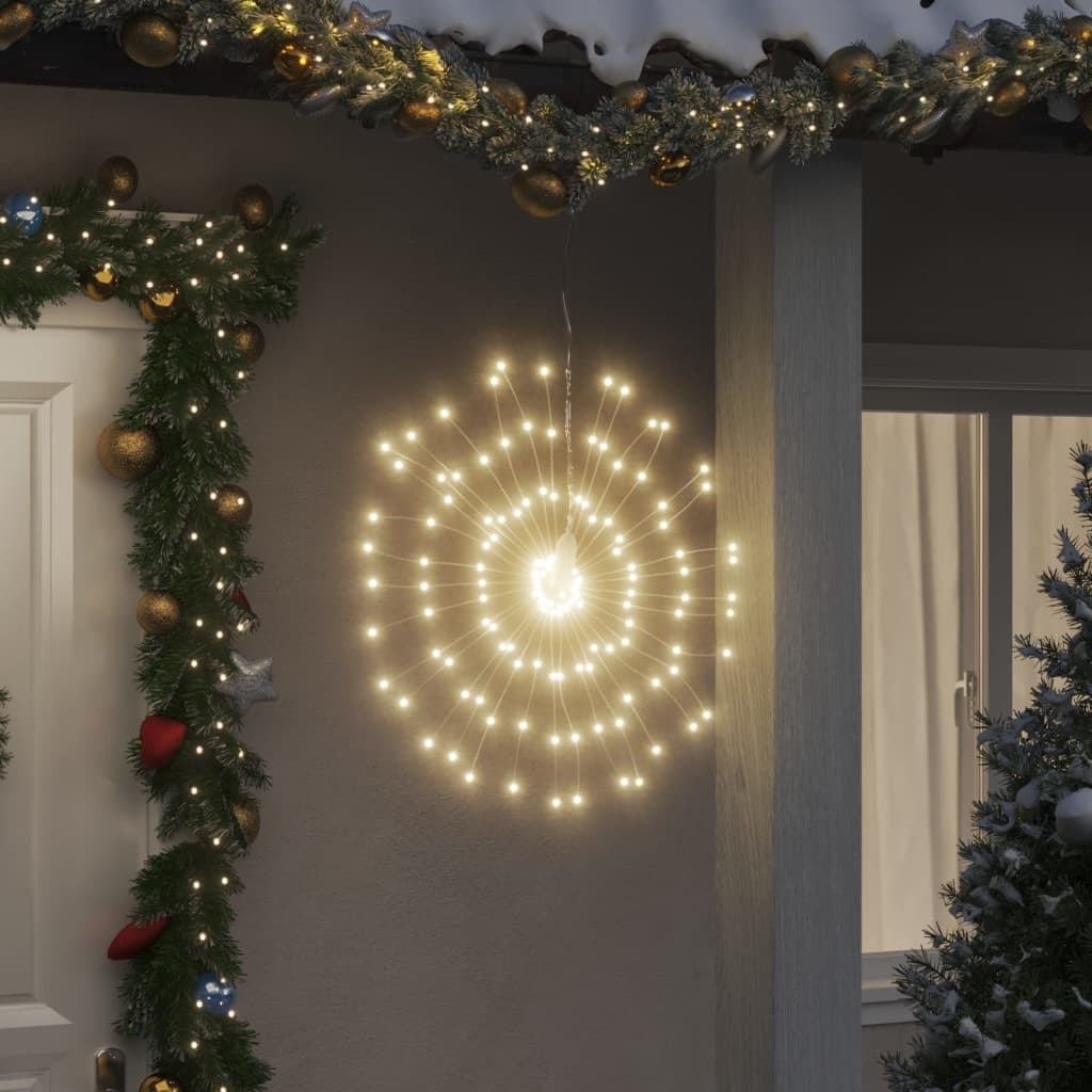vidaXL Iluminações estrelares Natal 140 LEDs 4 pcs 17 cm branco quente