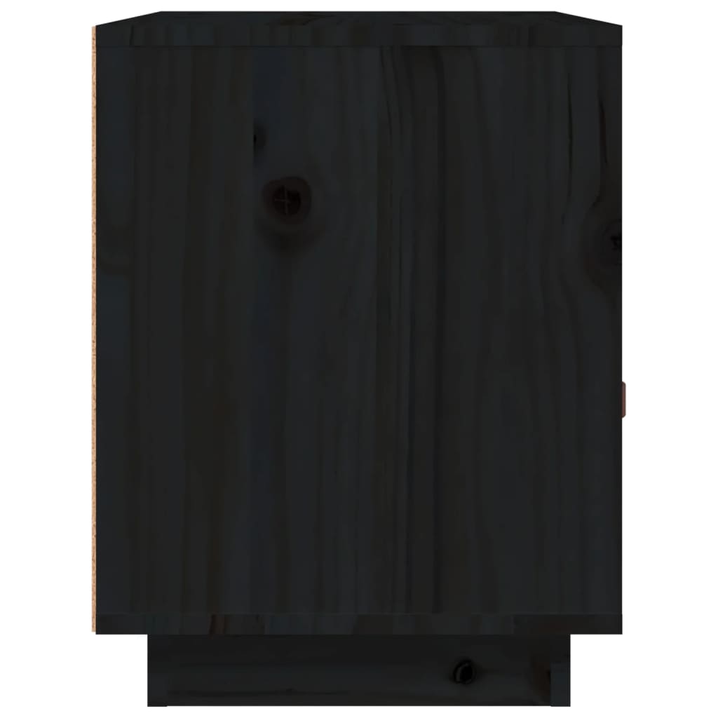 vidaXL Mesa de cabeceira 40x34x45 cm madeira de pinho maciça preto