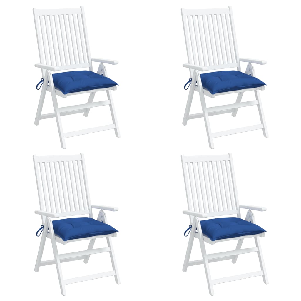 vidaXL Almofadões de cadeira 4 pcs 40x40x7 cm tecido oxford azul