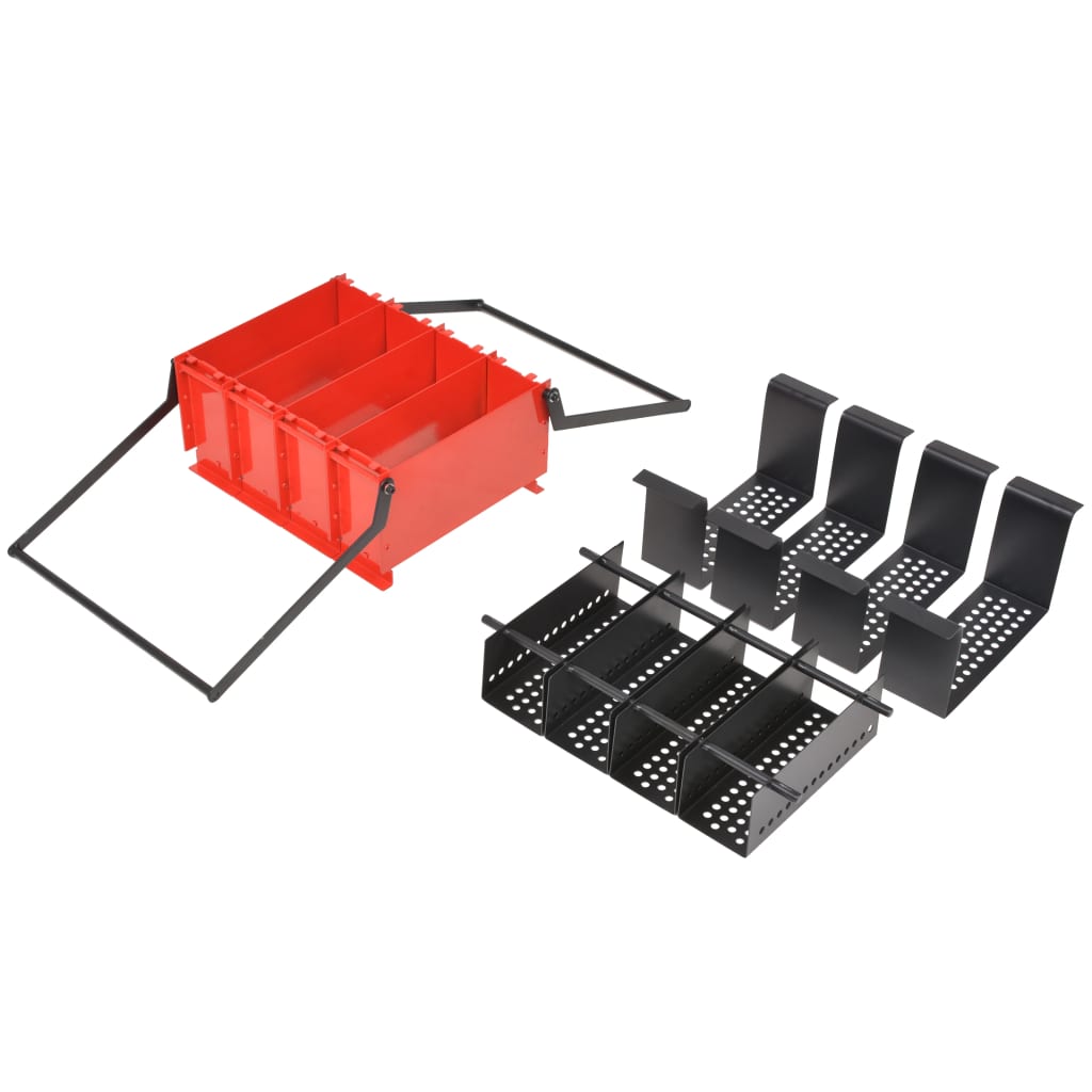 vidaXL Prensa de briquetes de papel em aço 38x31x18 cm preto/vermelho