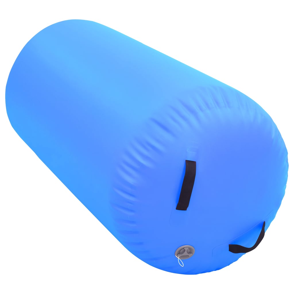 vidaXL Rolo de ginástica/yoga insuflável com bomba 120x90 cm PVC azul
