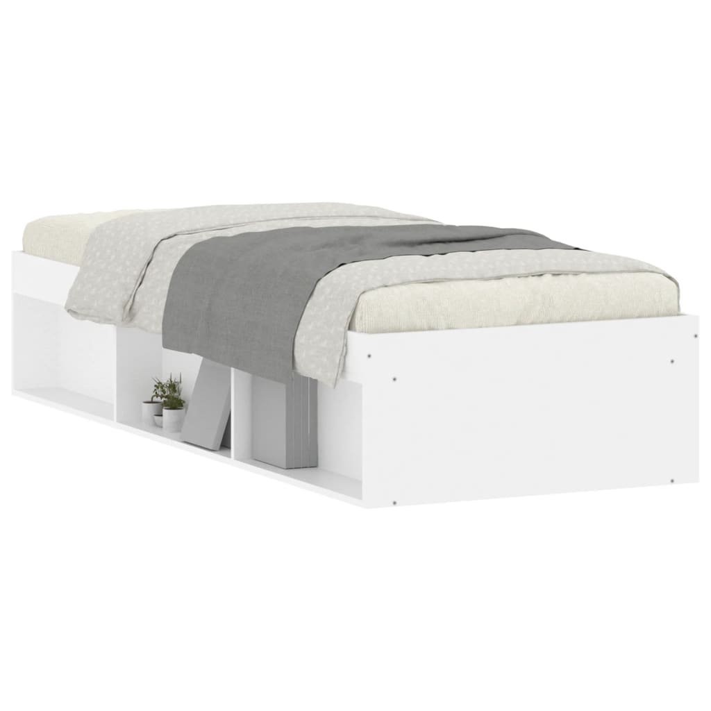 vidaXL Estrutura de cama solteiro 75x190 cm branco
