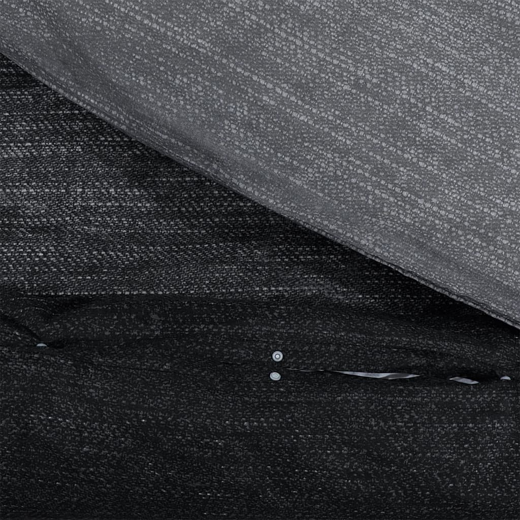 vidaXL Conjunto de capa de edredão 200x200 cm algodão cinza-escuro