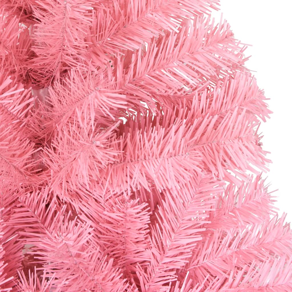 vidaXL Árvore de Natal artificial com suporte 210 cm PVC rosa