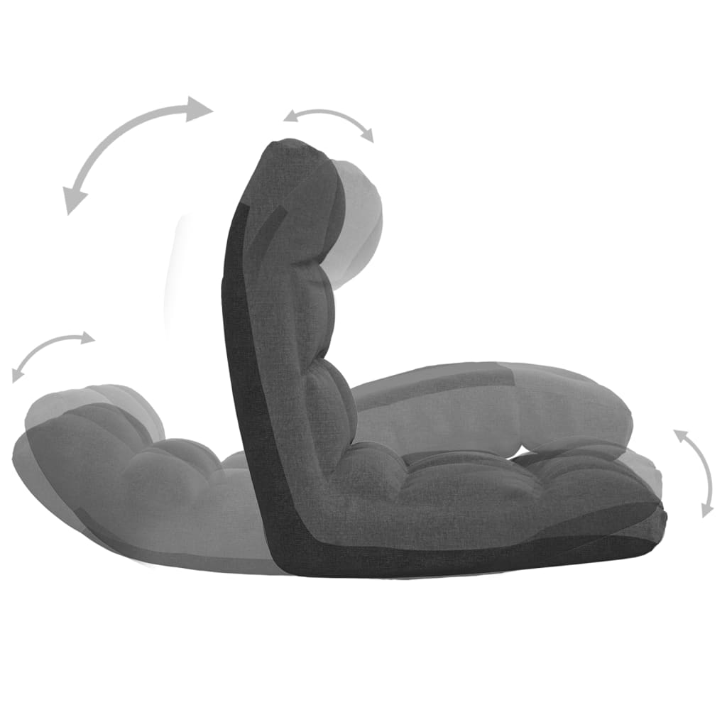 vidaXL Colchão/cadeira de piso dobrável tecido cinzento-escuro