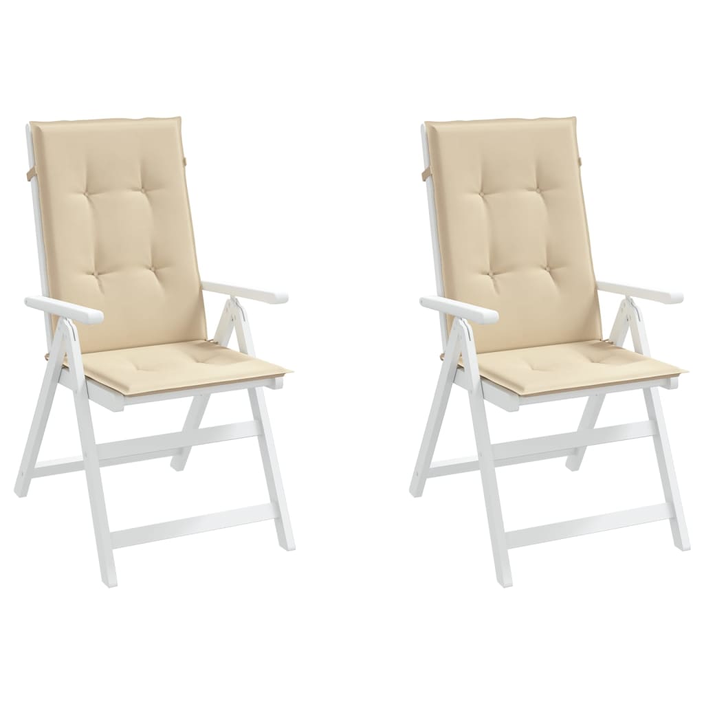 vidaXL Almofadões para cadeiras altas de jardim 2 pcs tecido bege