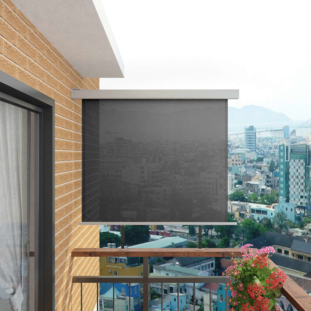 vidaXL Toldo lateral para varanda multifuncional 150x200 cm cinzento