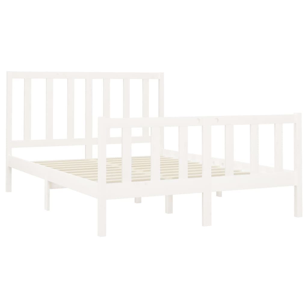 vidaXL Estrutura de cama 120x200 cm pinho maciço branco