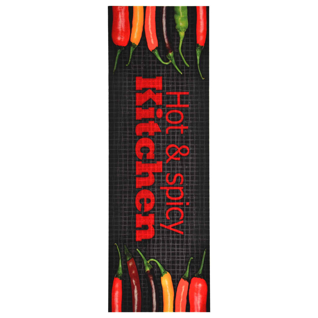 vidaXL Tapete de cozinha lavável com design Hot&Spicy 60x180 cm