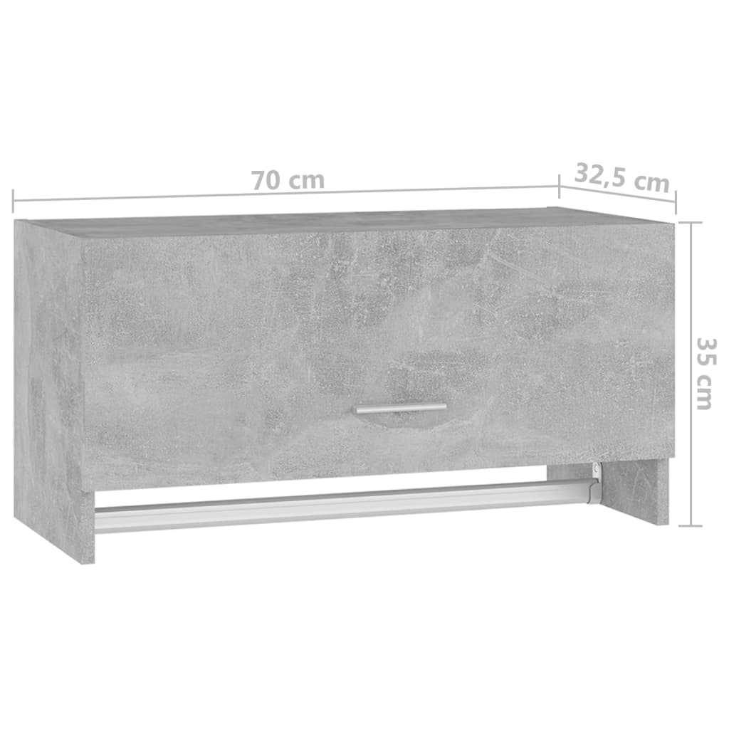 vidaXL Roupeiro 70x32,5x35 cm contraplacado cinzento-cimento