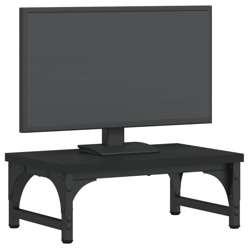 vidaXL Suporte de monitor 37x23x14 cm derivados de madeira preto