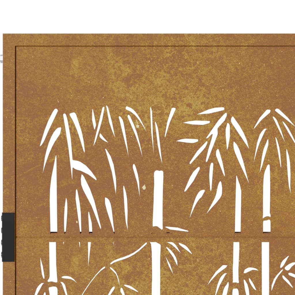 vidaXL Portão de jardim 105x155 cm aço corten design bambu