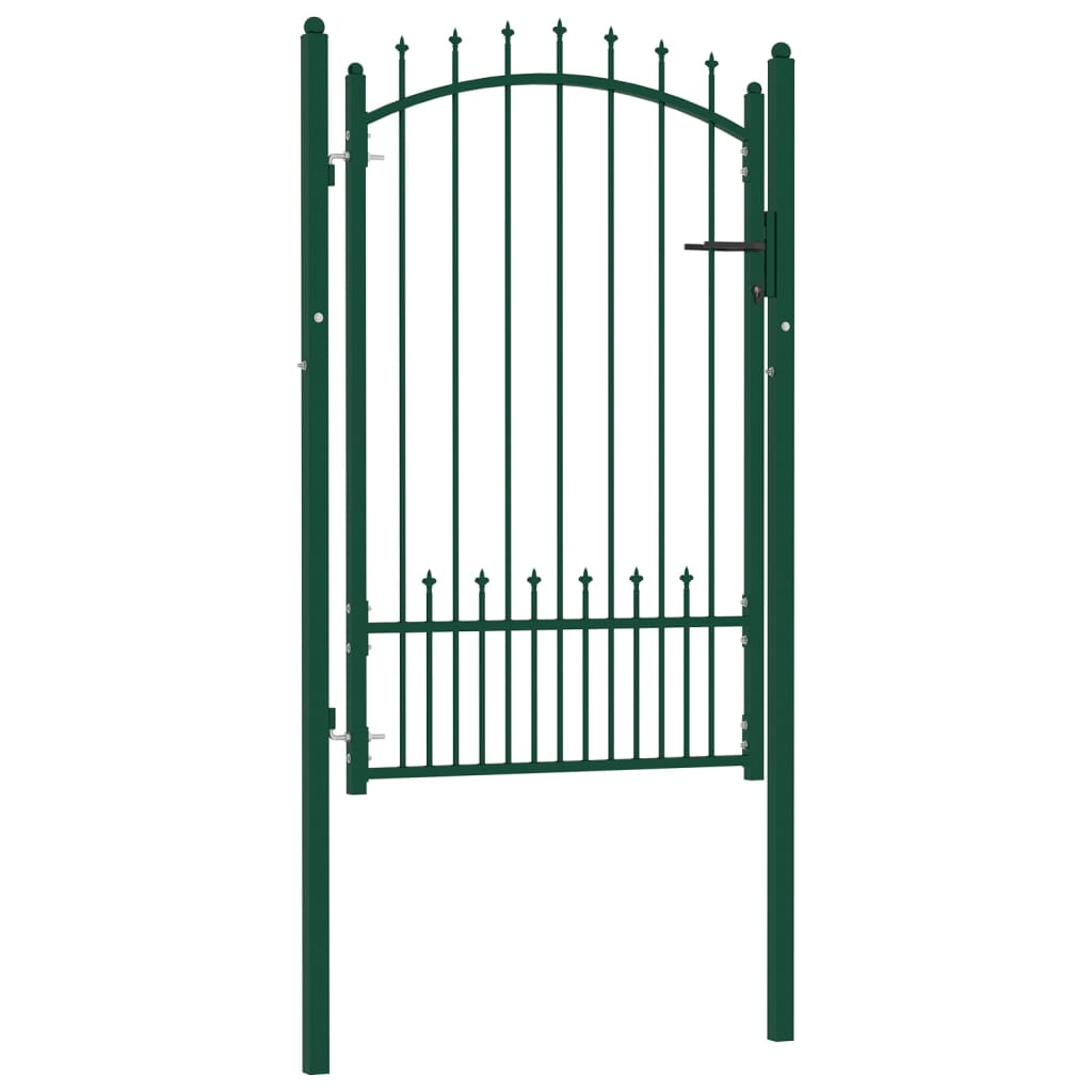 vidaXL Portão para cerca com espetos 100x150 cm aço verde